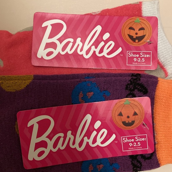 Barbie Halloween Sunglasses Wearing Ghosts Jack-O’-Lantern Pumpkins Socks Set - Picture 4 of 5